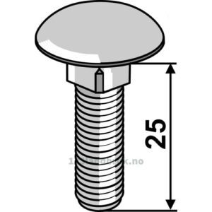 Låsebolt - 8.8 - M8x1,25x25mm - Galvanisert - Kemper