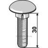 Låsebolt - 8.8 - M8x1,25x30mm - Galvanisert - Geringhoff