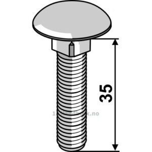 Låsebolt - 8.8 - M8x1,25x35mm - Galvanisert