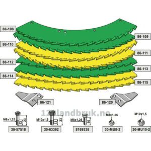 Knivsett med Bolter - John Deere, Kemper