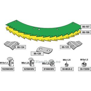 Knivsett med Bolter - John Deere, Kemper