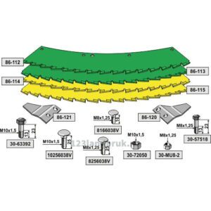Knivsett med Bolter - John Deere, Kemper