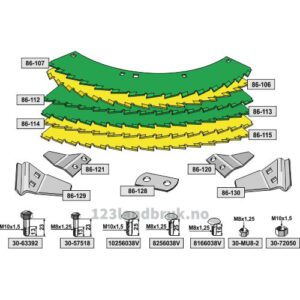 Knivsett med Bolter - John Deere, Kemper