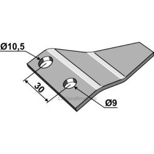 Avskraper Venstre - 85x60x5mm - Venstre - John Deere, Kemper