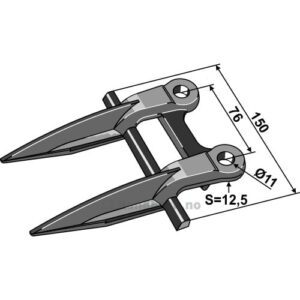 Dobbeltfinger - 150mm - Claas