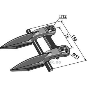 Dobbeltfinger - 150mm - Claas