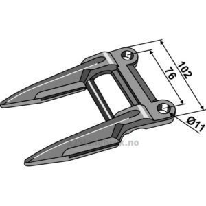 Dobbeltfinger - 102mm - John Deere
