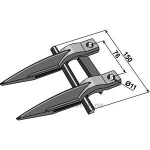 Dobbeltfinger - 150mm - New Holland