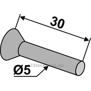 Splint m/senkehode - Ø5mm