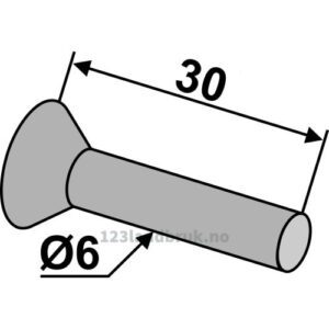 Splint m/senkehode - Ø6mm