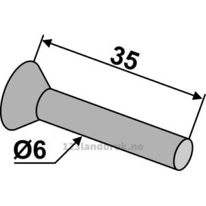 Splint m/senkehode - Ø6mm