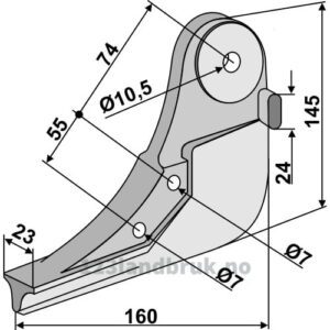 Såskjær, metall, Monopill - 160mm - Accord