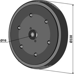 Lukke-Trykkhjul - Ø330x50mm - Carré, Kuhn, Kverneland, Pöttinger