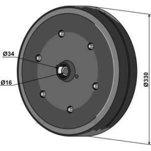Lukke-Trykkhjul - Ø330mm - Amazone