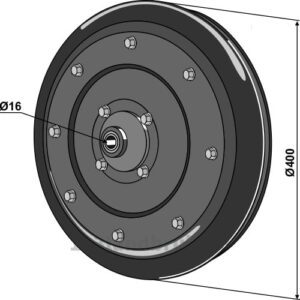 Lukke-Trykkhjul - Ø400x65mm - Kuhn, Kverneland, Monosem