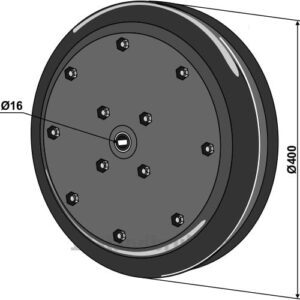 Lukke-Trykkhjul - Ø400x115mm - Gaspardo, Kuhn, Maschio, Väderstad