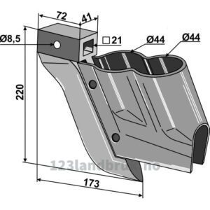 Gjødselskjær Dobbelt - 220mm - Becker