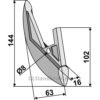 Såskjær, metall - 144mm - Nordsten