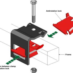Anti-twist brakett for tind 70x12 - Til ramme 80x80