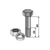 Bolt med mutter og låseskive 12.9 716 UNFx40mm (2)