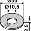 Skive M10 Ø10,5x30x2,5 mm