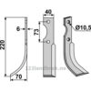 Rotorfreskniv - 220x40x6mm - Venstre - Agrimac