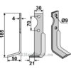 Rotorfreskniv - 185x30x4mm - Venstre - Agria