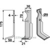 Rotorfreskniv - 175x30x4mm - Venstre - Agria