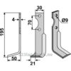 Rotorfreskniv - 195x30x4mm - Venstre - Agria