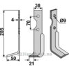 Rotorfreskniv - 205x30x4mm - Venstre - Agria
