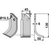 Rotorfreskniv - 130x45x6mm - Høyre - Badalini