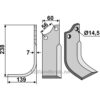 Rotorfreskniv - 238x60x7mm - Venstre - Baroni