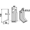 Rotorfreskniv - 130x40x6mm - Venstre - B.C.S.