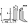 Rotorfreskniv - 180x70x6mm - Venstre - Breviglieri
