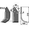 Rotorfreskniv - 218x90x8mm - Høyre - Breviglieri