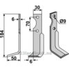 Rotorfreskniv - 184x30x6mm - Venstre - Breviglieri