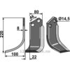 Rotorfreskniv - 220x80x8mm - Venstre - Breviglieri