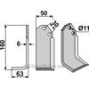Rotorfreskniv - 160x50x6mm - Venstre - CAB
