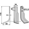 Rotorfreskniv - 178x50x6mm - Venstre - Carraro Antonio