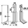 Rotorfreskniv - 185x30x6mm - Venstre - Carraro Antonio
