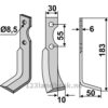 Rotorfreskniv - 183x30x6mm - Høyre - Carraro Antonio
