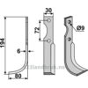 Rotorfreskniv - 194x30x6mm - Venstre - Casorzo