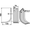 Rotorfreskniv - 185x70x6mm - Venstre - Celli