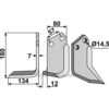 Rotorfreskniv - 180x80x7mm - Venstre - Celli