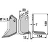 Rotorfreskniv - 180x80x7mm - Høyre - Celli