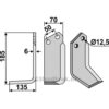 Rotorfreskniv - 185x70x6mm - Venstre - Celli