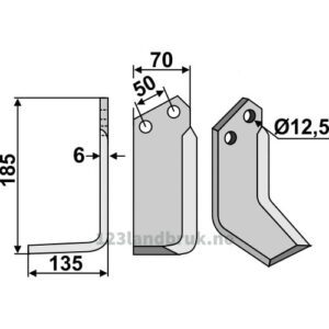 Rotorfreskniv - 185x70x6mm - Venstre - Celli