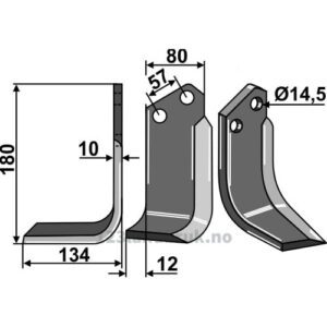 Rotorfreskniv - 180x80x10mm - Venstre - Celli