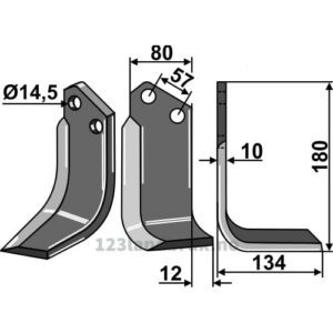 Rotorfreskniv - 180x80x10mm - Høyre - Celli