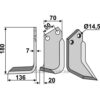 Rotorfreskniv - 180x70x7mm - Venstre - Celli